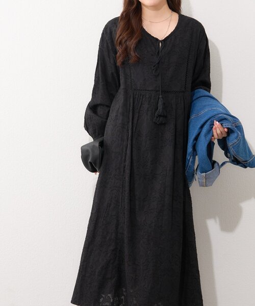Remind me and forever(リマインドミーアンドフォーエバー)の「【nane】【India series】ジャガードレースワンピース(ワンピース・レディース・ブラック/アイボリー・FREE)」の15枚目の写真