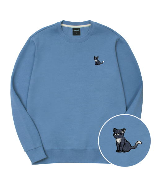 OKSTAR（オクスター）の「ハッピーニャン刺繍特厚裏毛スウェット（スウェット・レディース・ネイビー/ベージュ/オートミール/ホワイト/ダークグリーン/ライトグレー/グレー/ブルー/クリーム/ブラック/カーキ/ライトベージュ・SMALL/MEDIUM/LARGE/X-LARGE/3XL/4XL/2XL）」の12枚目の写真
