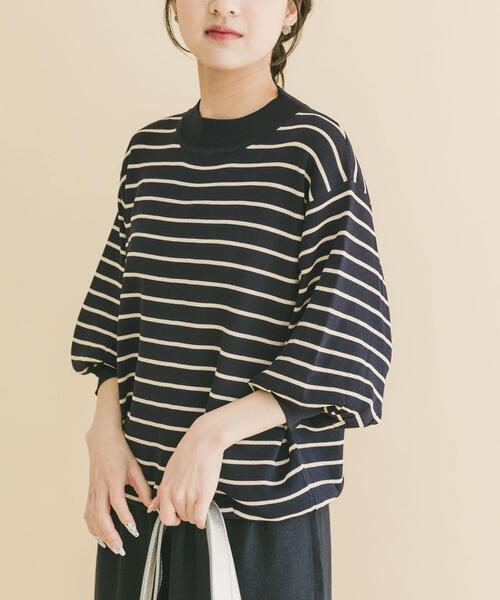 ITEMS URBANRESEARCH（アイテムズ アーバンリサーチ）の「『洗濯可』ソウバリボリュームスリーブニット（ニット/セーター・レディース・グレー/ブラック/ブラウン/ホワイト系その他/ミント/オフホワイト/ブルー系その他・FREE）」の7枚目の写真