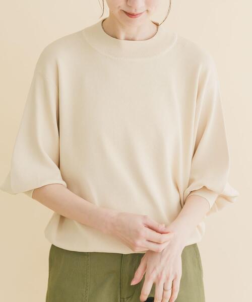 ITEMS URBANRESEARCH（アイテムズ アーバンリサーチ）の「『洗濯可』ソウバリボリュームスリーブニット（ニット/セーター・レディース・グレー/ブラック/ブラウン/ホワイト系その他/ミント/オフホワイト/ブルー系その他・FREE）」の2枚目の写真