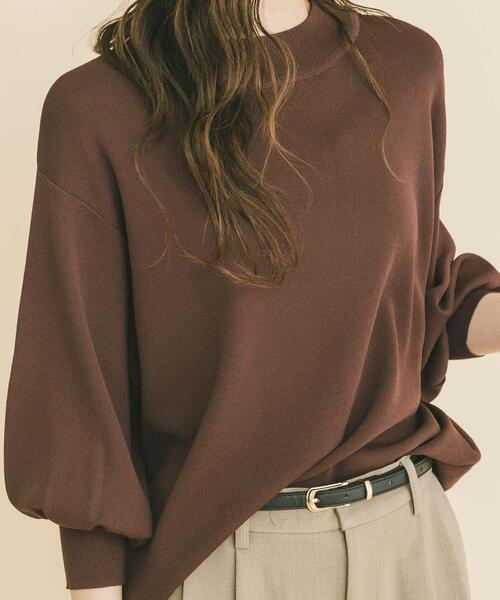 ITEMS URBANRESEARCH（アイテムズ アーバンリサーチ）の「ソウバリボリュームスリーブニット（ニット/セーター・レディース・グレー/ブラック/ブラウン/ホワイト系その他・FREE）」の9枚目の写真