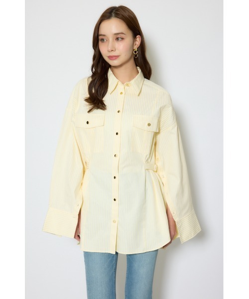 rienda(リエンダ)の「ベルトディティールビッグシャツ 春服(シャツ/ブラウス・レディース・イエロー系その他/ホワイト/ブルー系その他・FREE)」の8枚目の写真