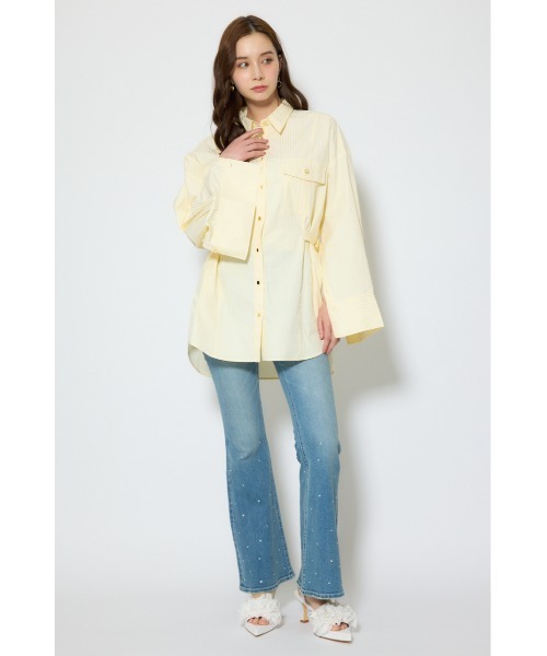 rienda(リエンダ)の「ベルトディティールビッグシャツ 春服(シャツ/ブラウス・レディース・イエロー系その他/ホワイト/ブルー系その他・FREE)」の11枚目の写真