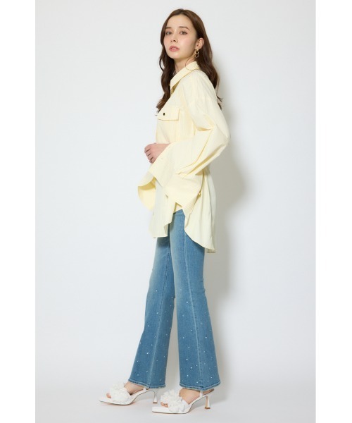 rienda(リエンダ)の「ベルトディティールビッグシャツ 春服(シャツ/ブラウス・レディース・イエロー系その他/ホワイト/ブルー系その他・FREE)」の12枚目の写真