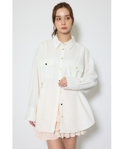 rienda(リエンダ)の「ベルトディティールビッグシャツ 春服(シャツ/ブラウス・レディース・イエロー系その他/ホワイト/ブルー系その他・FREE)」の20枚目の写真