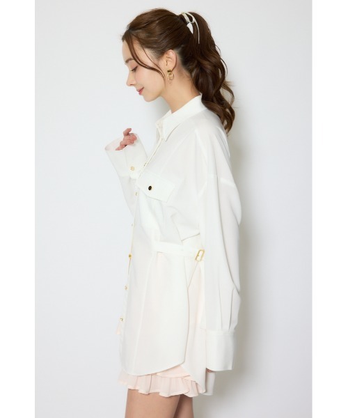 rienda(リエンダ)の「ベルトディティールビッグシャツ 春服(シャツ/ブラウス・レディース・イエロー系その他/ホワイト/ブルー系その他・FREE)」の21枚目の写真