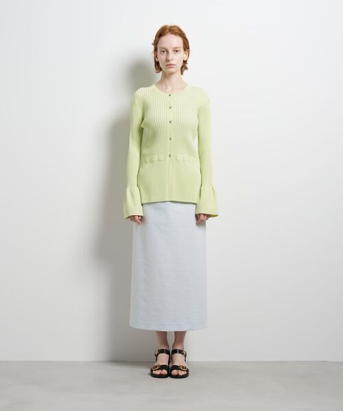 LANVIN en Bleu（ランバンオンブルー）の「リブカフスカーディガン（ニット/セーター・レディース・グレー/ブラック/イエロー・38）」の4枚目の写真