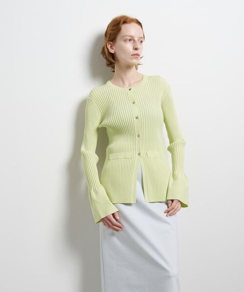 LANVIN en Bleu（ランバンオンブルー）の「リブカフスカーディガン（ニット/セーター・レディース・グレー/ブラック/イエロー・38）」の7枚目の写真