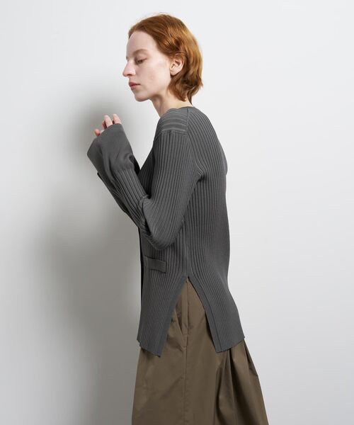 LANVIN en Bleu（ランバンオンブルー）の「リブカフスカーディガン（ニット/セーター・レディース・グレー/ブラック/イエロー・38）」の15枚目の写真