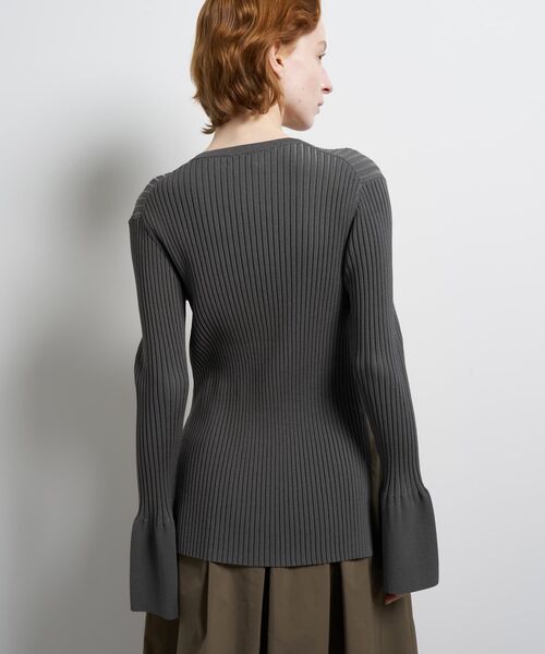 LANVIN en Bleu（ランバンオンブルー）の「リブカフスカーディガン（ニット/セーター・レディース・グレー/ブラック/イエロー・38）」の16枚目の写真
