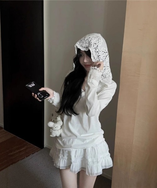 Ritzy(リッツィー)の「レースフード付きガーリートップス(Tシャツ/カットソー・レディース・ホワイト・M/L)」の8枚目の写真