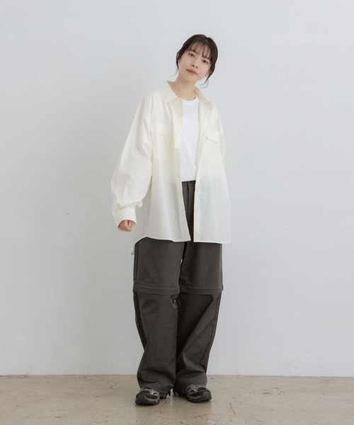 flaner(フラネ)の「Loose assort longsleeve shirt / ルーズアソート長袖シャツ(シャツ/ブラウス・レディース・アイボリー/ブラック・MEDIUM/LARGE)」の15枚目の写真