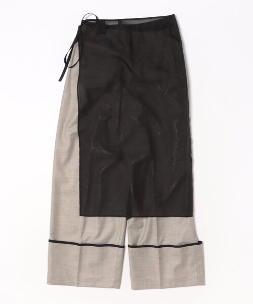 MANOF（マノフ）の「MANOF SKIRT LAYERED WIDE PANTS（その他パンツ・レディース・ベージュ/ブラック・SMALL/MEDIUM）」の11枚目の写真