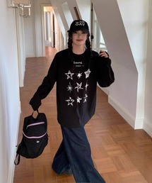 スタープリントオーバーサイズ  Tシャツ
