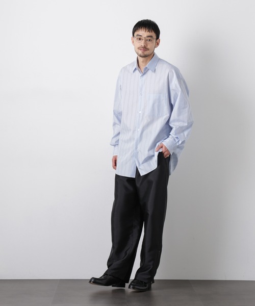 NANO universe（ナノユニバース）の「「ASSEMBLANC」 SIDOGRAS シャツ（シャツ/ブラウス・メンズ・ブラック/サックスブルー/ホワイト・S/M/L）」の16枚目の写真