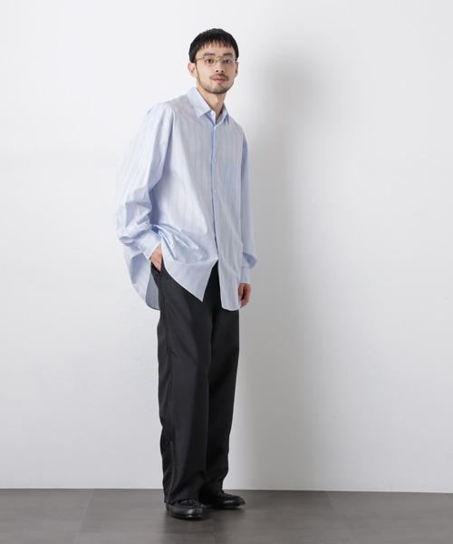 NANO universe（ナノユニバース）の「「ASSEMBLANC」 SIDOGRAS シャツ（シャツ/ブラウス・メンズ・ブラック/サックスブルー/ホワイト・S/M/L）」の18枚目の写真