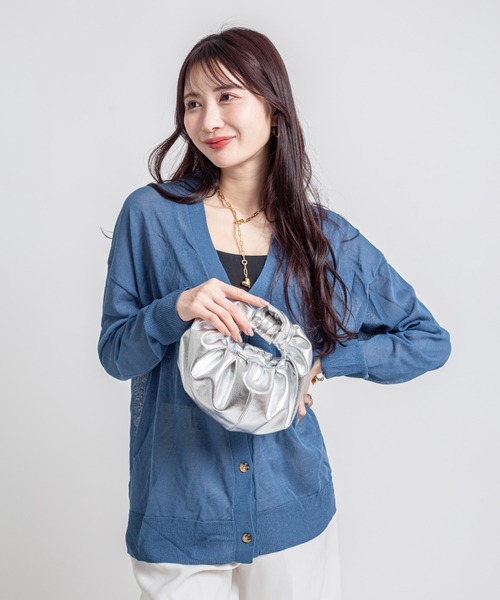 HELOYSE（エロイーズ）の「【HELOYSE/エロイーズ】ハンドバッグ　ショルダーバッグ　croissant shoulder leather mini（ショルダーバッグ・レディース・シルバー/ブラック・FREE）」の15枚目の写真