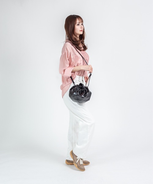 HELOYSE（エロイーズ）の「【HELOYSE/エロイーズ】ハンドバッグ　ショルダーバッグ　croissant shoulder leather mini（ショルダーバッグ・レディース・シルバー/ブラック・FREE）」の9枚目の写真