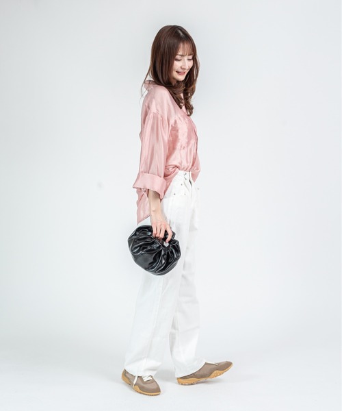 HELOYSE（エロイーズ）の「【HELOYSE/エロイーズ】ハンドバッグ　ショルダーバッグ　croissant shoulder leather mini（ショルダーバッグ・レディース・シルバー/ブラック・FREE）」の11枚目の写真