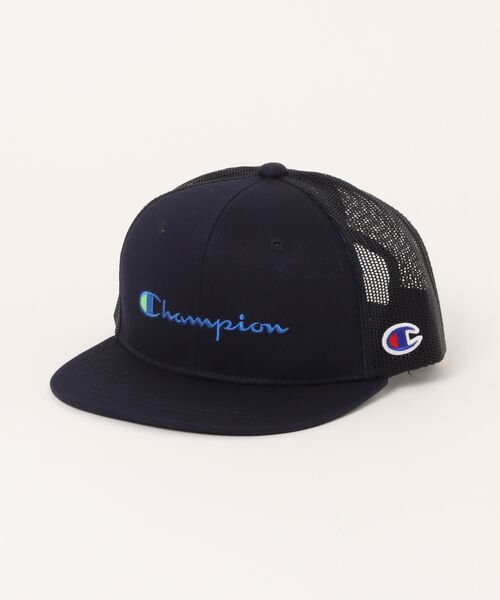 Champion（チャンピオン）の「Champion/チャンピオン　ストレートメッシュキャップ（キャップ・キッズ・ネイビー/パープル/チャコールグレー/ブラック・53-55cm）」の4枚目の写真