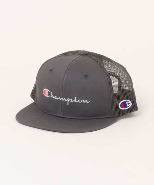 Champion（チャンピオン）の「Champion/チャンピオン　ストレートメッシュキャップ（キャップ・キッズ・ネイビー/パープル/チャコールグレー/ブラック・53-55cm）」の3枚目の写真