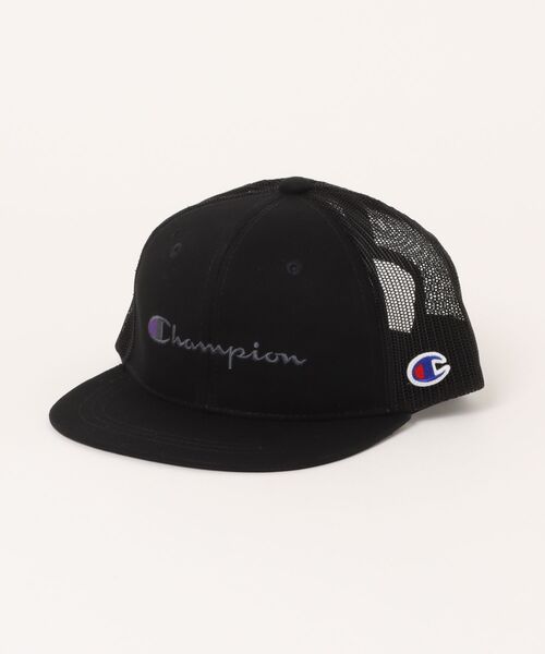 Champion（チャンピオン）の「Champion/チャンピオン　ストレートメッシュキャップ（キャップ・キッズ・ネイビー/パープル/チャコールグレー/ブラック・53-55cm）」の2枚目の写真