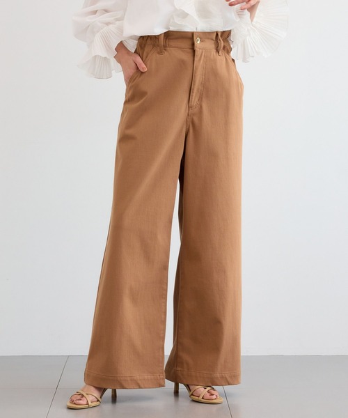 BARNYARDSTORM（バンヤードストーム）の「BARNYARDSTORM / バックベルトカットチノパンツ（その他パンツ・レディース・キャメル/ベージュ・M/S）」の2枚目の写真