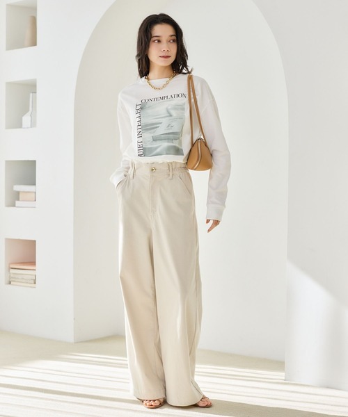 BARNYARDSTORM（バンヤードストーム）の「BARNYARDSTORM / バックベルトカットチノパンツ（その他パンツ・レディース・キャメル/ベージュ・M/S）」の4枚目の写真