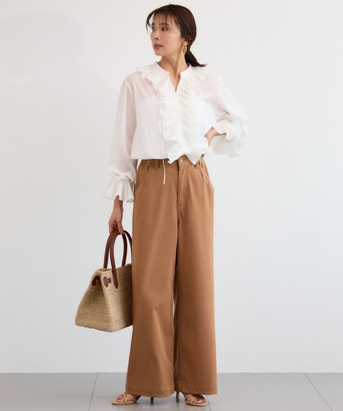 BARNYARDSTORM（バンヤードストーム）の「BARNYARDSTORM / バックベルトカットチノパンツ（その他パンツ・レディース・キャメル/ベージュ・M/S）」の18枚目の写真