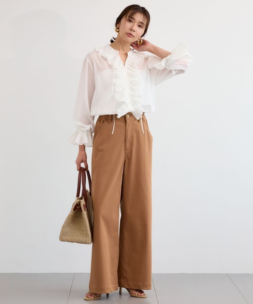 BARNYARDSTORM（バンヤードストーム）の「BARNYARDSTORM / バックベルトカットチノパンツ（その他パンツ・レディース・キャメル/ベージュ・M/S）」の8枚目の写真