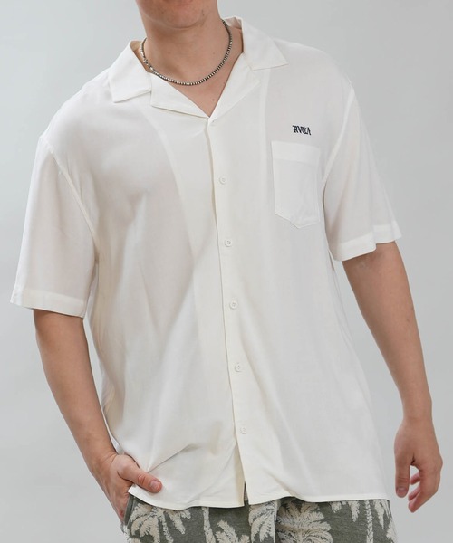 RVCA(ルーカ)の「RVCA/ルーカ メンズ 半袖シャツ IRON ON SH BG041121(シャツ/ブラウス・メンズ・ブラック×ホワイト/ホワイト・M/L)」の1枚目の写真