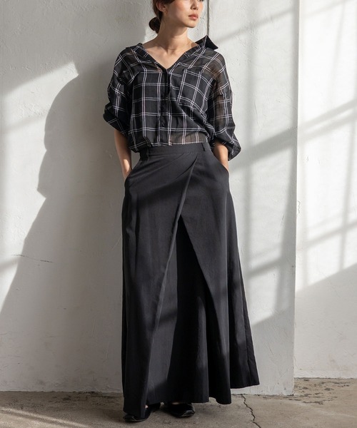 VitaFelice(ヴィータフェリーチェ)の「チェック柄シアールーズシャツ オーバーサイズ(シャツ/ブラウス・レディース・ホワイト/ブラック・FREE)」の19枚目の写真