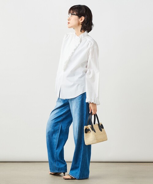 NOLLEY’S Sophi（ノーリーズソフィ）の「ウォッシャブルORGANICコットンフリルシャツブラウス（シャツ/ブラウス・レディース・ベビーピンク/サックスブルー/ホワイト・38）」の17枚目の写真