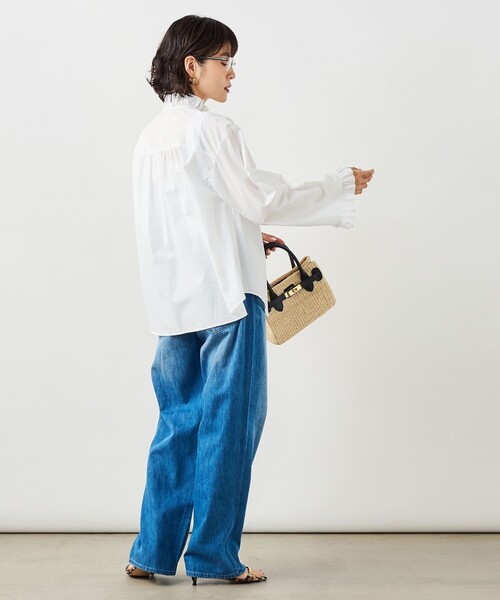 NOLLEY’S Sophi（ノーリーズソフィ）の「ウォッシャブルORGANICコットンフリルシャツブラウス（シャツ/ブラウス・レディース・ベビーピンク/サックスブルー/ホワイト・38）」の18枚目の写真