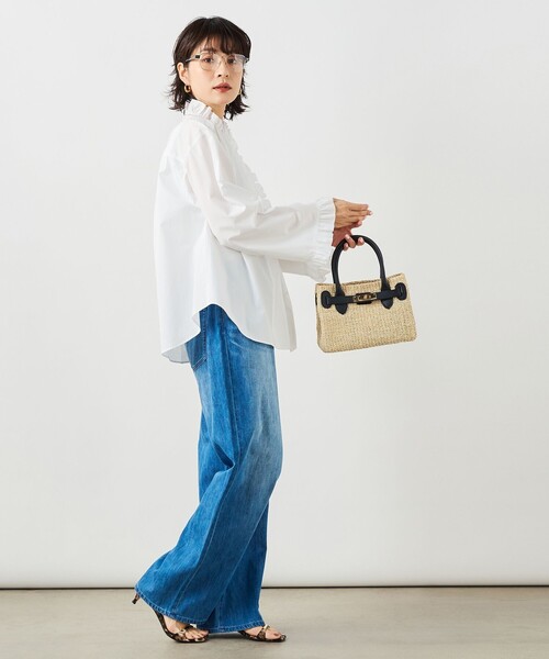 NOLLEY’S Sophi（ノーリーズソフィ）の「ウォッシャブルORGANICコットンフリルシャツブラウス（シャツ/ブラウス・レディース・ベビーピンク/サックスブルー/ホワイト・38）」の19枚目の写真