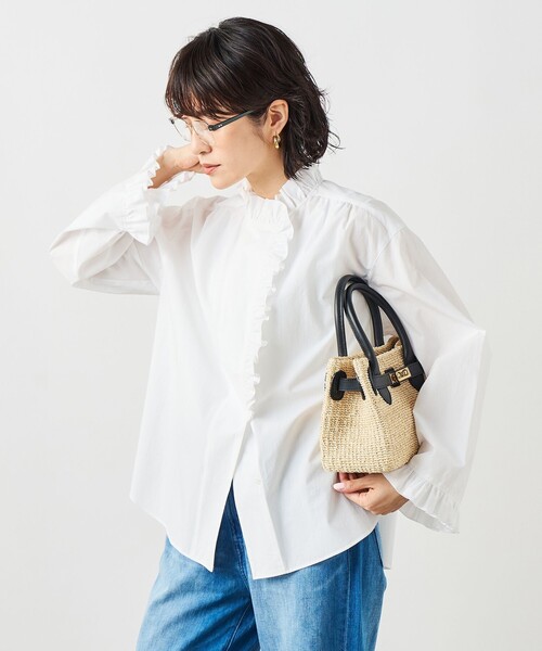 NOLLEY’S Sophi（ノーリーズソフィ）の「ウォッシャブルORGANICコットンフリルシャツブラウス（シャツ/ブラウス・レディース・ベビーピンク/サックスブルー/ホワイト・38）」の20枚目の写真