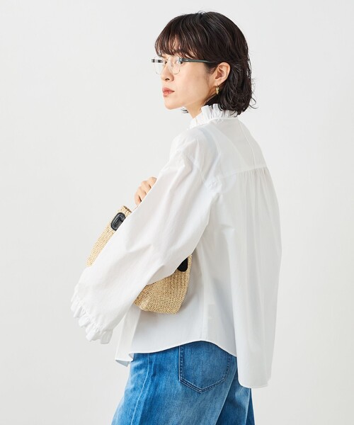 NOLLEY’S Sophi（ノーリーズソフィ）の「ウォッシャブルORGANICコットンフリルシャツブラウス（シャツ/ブラウス・レディース・ベビーピンク/サックスブルー/ホワイト・38）」の21枚目の写真