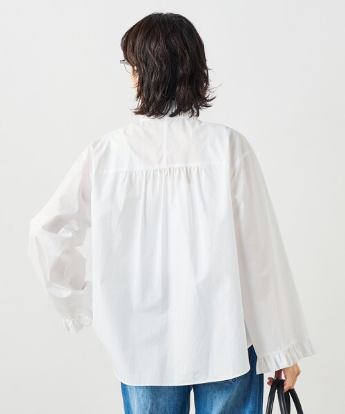 NOLLEY’S Sophi（ノーリーズソフィ）の「ウォッシャブルORGANICコットンフリルシャツブラウス（シャツ/ブラウス・レディース・ベビーピンク/サックスブルー/ホワイト・38）」の22枚目の写真