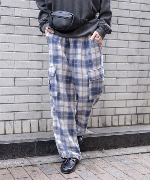 セール】Check Pattern Cargo Easy Pants/チェック柄カーゴイージー