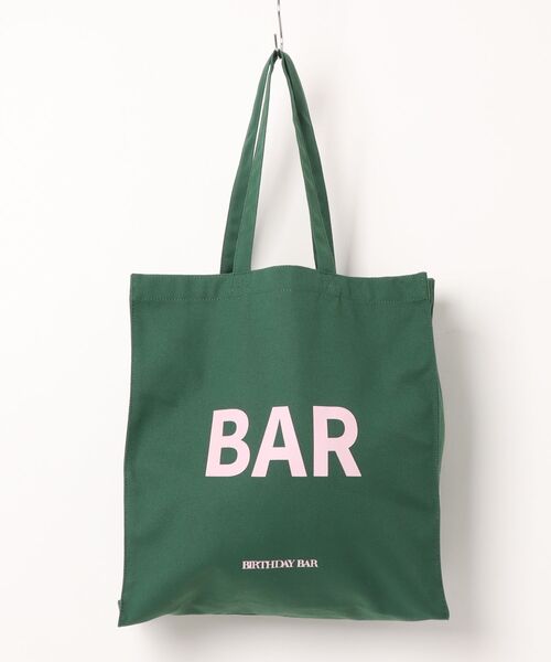 BIRTHDAY BAR(バースデイバー)の「キャンバスロゴスクエアトートバッグ(トートバッグ・レディース・オレンジ/ピンク/ブルー/ブラック/アイボリー/グリーン・0)」の4枚目の写真