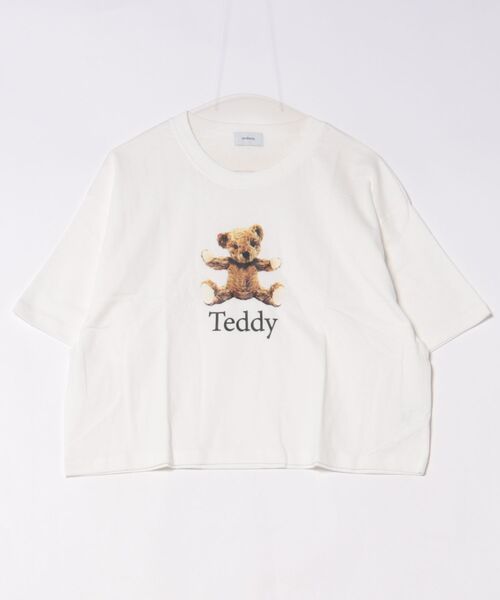 undeny.(アンディニ-)の「アンディニー Teddy ショート Tシャツ(Tシャツ/カットソー・レディース・サックスブルー/チャコールグレー/ホワイト・F)」の2枚目の写真