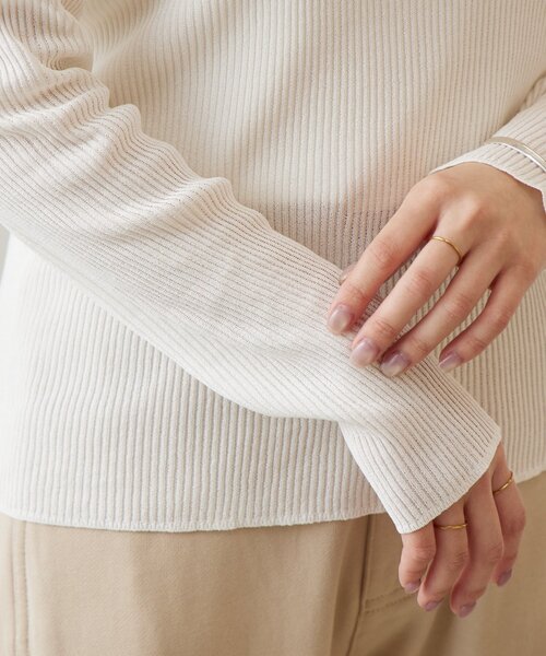 BEARDSLEY（ビアズリー）の「しゃりしゃりリブニット（ニット/セーター・レディース・ブルー系その他/ホワイト・FREE）」の7枚目の写真