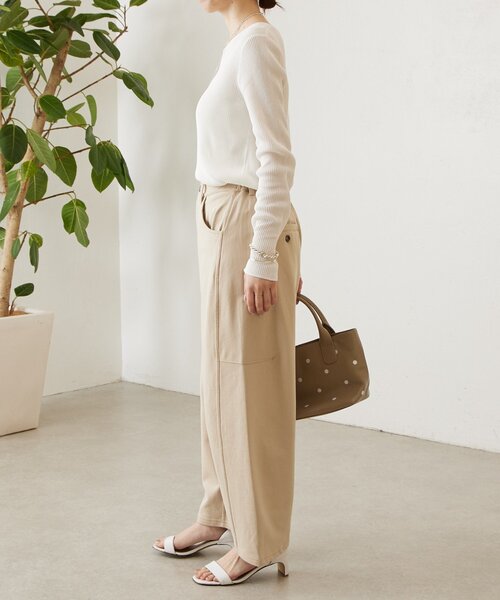 BEARDSLEY（ビアズリー）の「しゃりしゃりリブニット（ニット/セーター・レディース・ブルー系その他/ホワイト・FREE）」の9枚目の写真