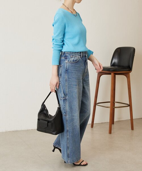 BEARDSLEY（ビアズリー）の「しゃりしゃりリブニット（ニット/セーター・レディース・ブルー系その他/ホワイト・FREE）」の20枚目の写真