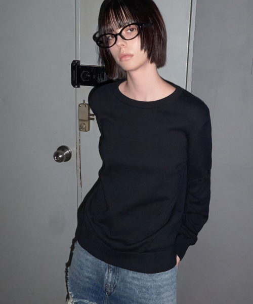 RENSE（レンセ）の「Button Sleeve 2-Way Knit Black（ニット/セーター・レディース・その他・OS）」の2枚目の写真