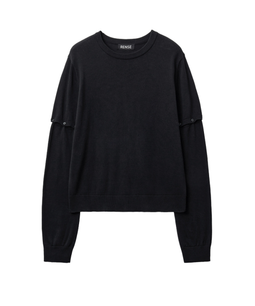 RENSE（レンセ）の「Button Sleeve 2-Way Knit Black（ニット/セーター・レディース・その他・OS）」の3枚目の写真