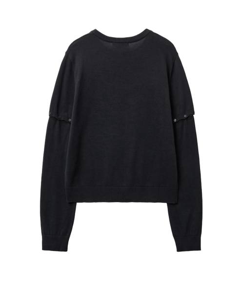 RENSE（レンセ）の「Button Sleeve 2-Way Knit Black（ニット/セーター・レディース・その他・OS）」の4枚目の写真