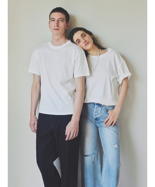 Unisex Ribbed Cotton T-shirt anuans Tシャツ Unisex Ribbed Cotton T-shirt（Tシャツ/カットソー）｜anuans（ア