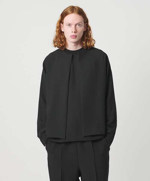 UNITED ARROWS & SONS by DAISUKE OBANA（ユナイテッドアローズアンドサンズバイダイスケオバナ）の「＜D.O UNITED ARROWS BY DAISUKE OBANA＞Ⅰ D/SL CREW JACKET 26SS/ジャケット（ノーカラージャケット・メンズ・ブラック・M/L/S/XL）」の2枚目の写真