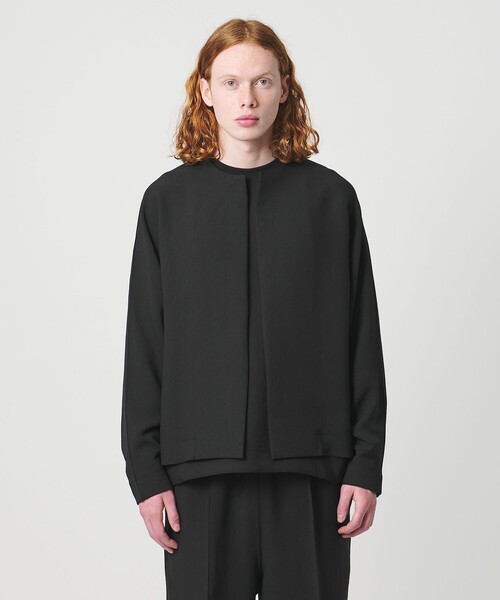UNITED ARROWS & SONS by DAISUKE OBANA（ユナイテッドアローズアンドサンズバイダイスケオバナ）の「＜D.O UNITED ARROWS BY DAISUKE OBANA＞Ⅰ D/SL CREW JACKET 26SS/ジャケット（ノーカラージャケット・メンズ・ブラック・M/L/S/XL）」の4枚目の写真